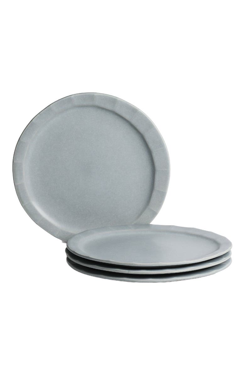 Stone Lain Oasis Stoneware 4-Piece Dinner Plate Set, Alternate, color, Grey Blue