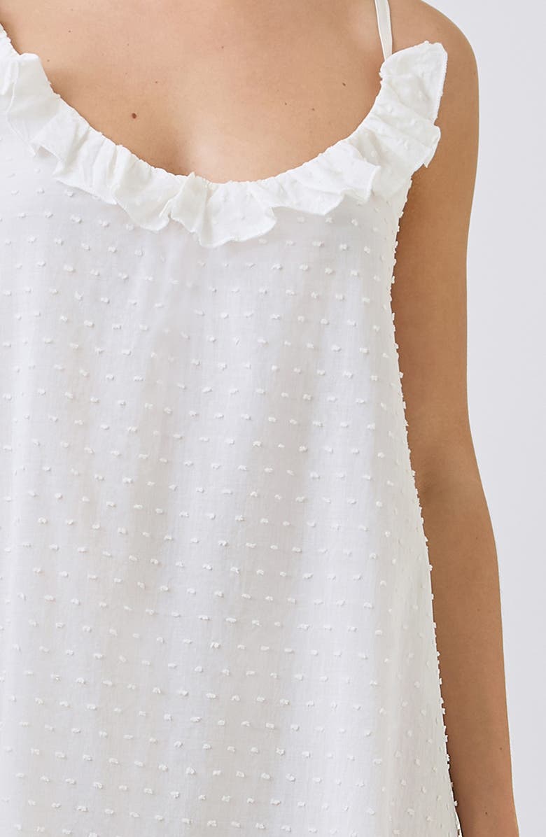 Papinelle Swiss Dot Frill Cotton Maxi Nightgown, Alternate, color, Ecru