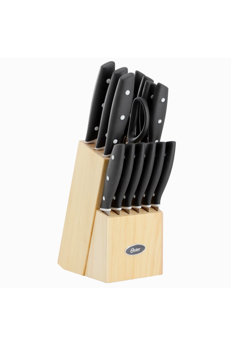 Collister 15 Piece Stainless Steel Cutlery Set  with Soft Grip Handles, Main, color, Black