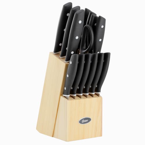 Oster Collister 15 Piece Stainless Steel Cutlery Set With Soft Grip Handles In Black