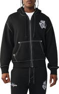True Religion Crest Big T Boxy Zip-Up Hoodie