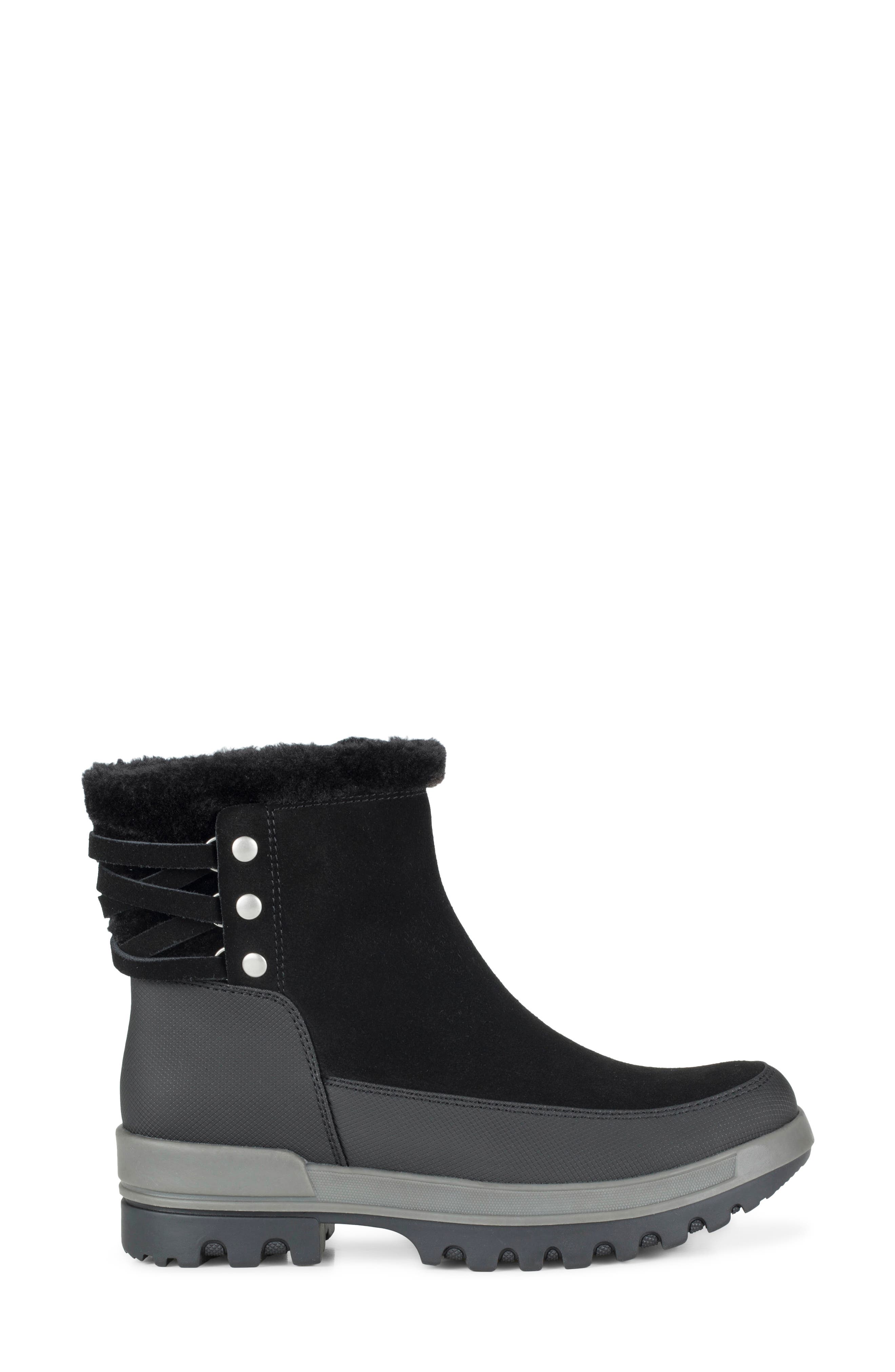Nalana Leather Cold Weather Boot, Alternate, color, BLACK