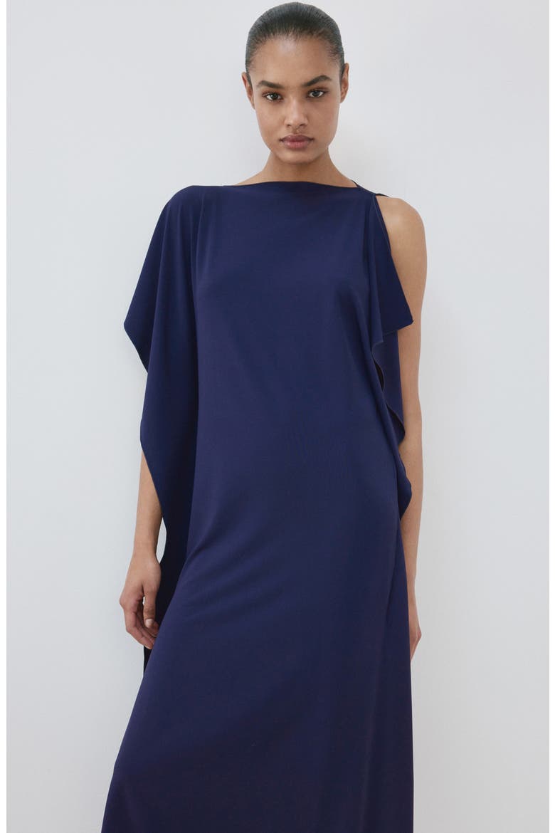 Ruffle Trim Caftan, Alternate, color, BLUE