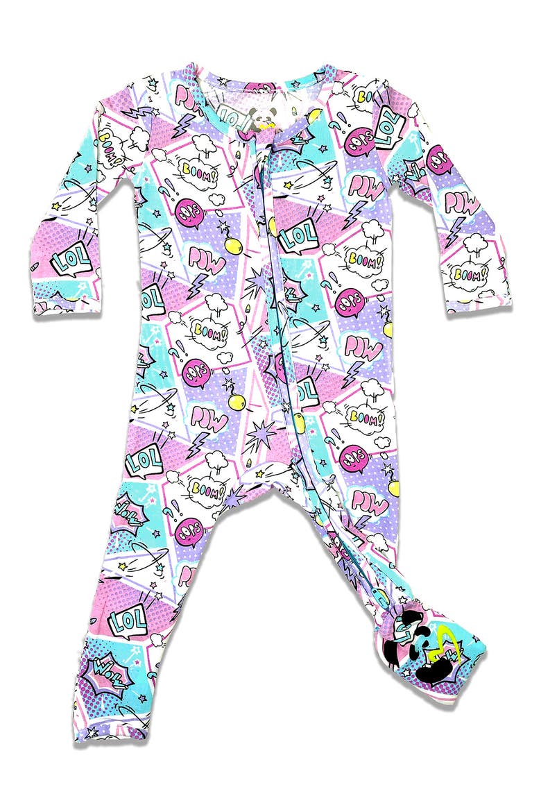 Baby Comic Purple Convertible Footie, Main, color, COMIC PURPLE