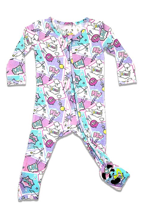 Baby Comic Purple Convertible Footie