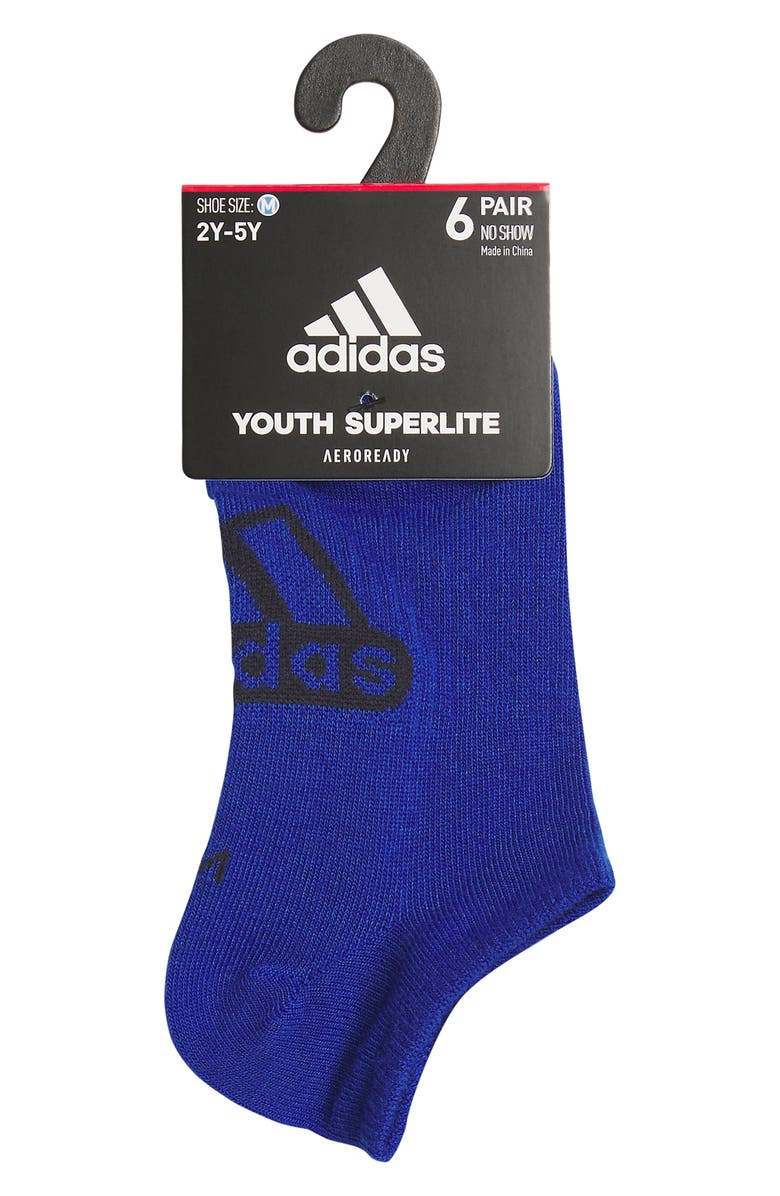 adidas Kids' 6-Pack Superlite Classic Sport Ankle Socks, Alternate, color, 
