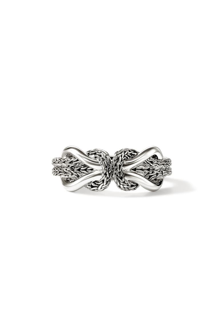 Infinite Love Knot Sterling Silver Band Ring, Main, color, SILVER