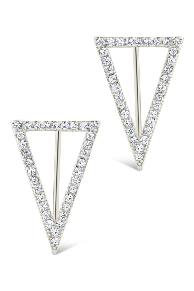 Janine Cubic Zirconia Geometric Threader Earrings, Alternate, color, SILVER