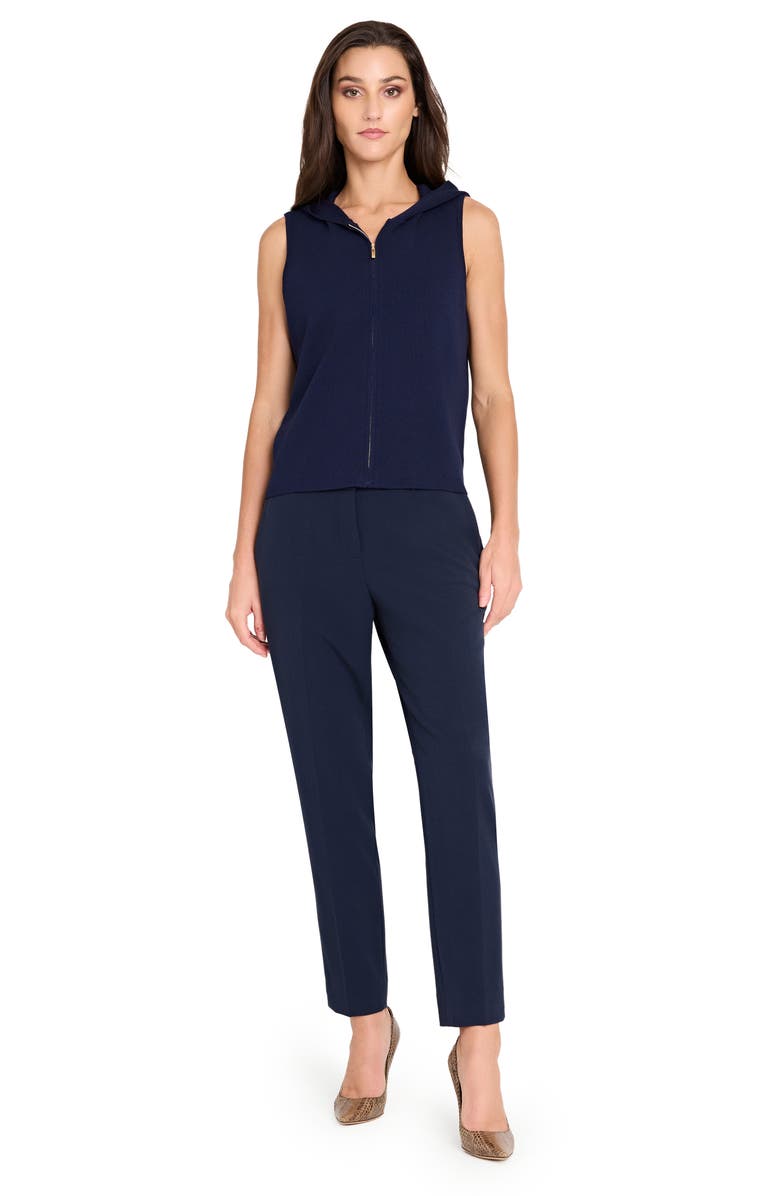 Tahari ASL Zip-Up Hooded Sweater Vest, Alternate, color, Navy