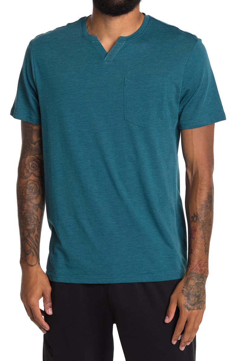 XRAY Notch Neck Pocket T-Shirt, Main, color, Teal