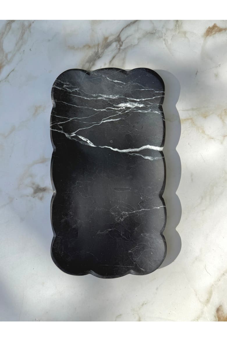 Josaphine Marble Tray, Alternate, color, Black