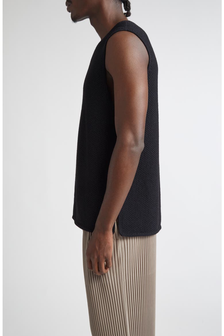 Rustic Knit Sweater Vest, Alternate, color, BLACK