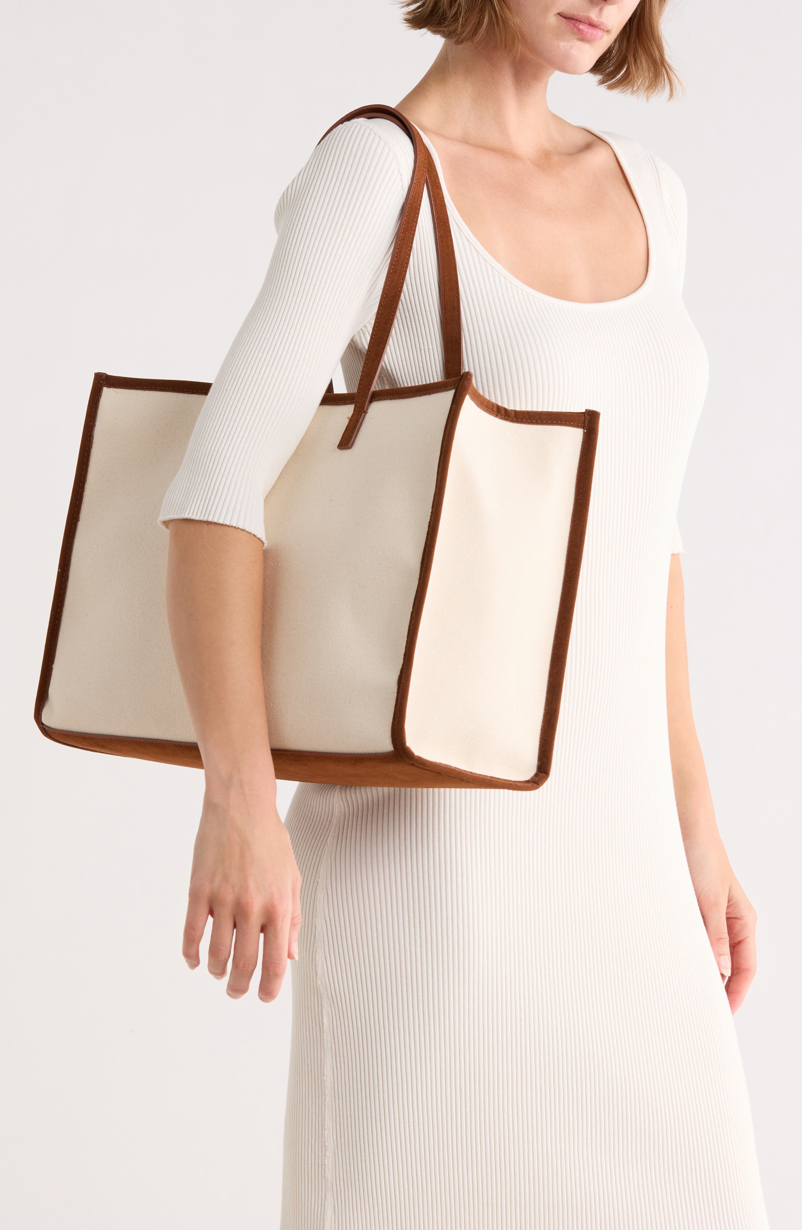 Canvas Tote Bag, Alternate, color, NATURAL CHOCOLATE