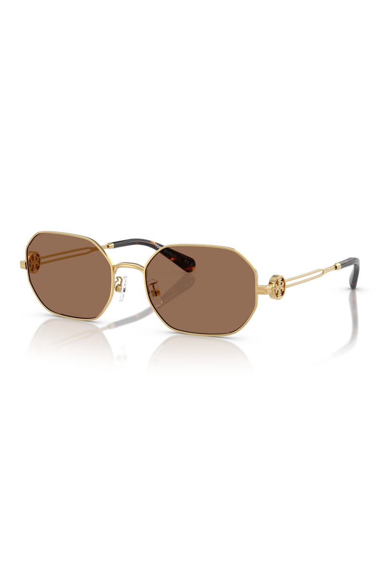 55mm Irregular Sunglasses, Alternate, color, GOLD