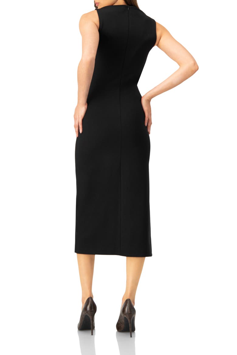 Sleeveless Midi Dress with Side Slit, Alternate, color, Black