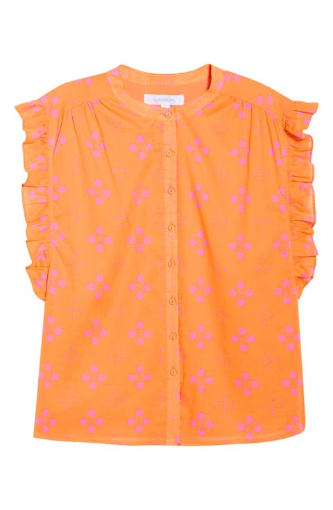 Donna Dot Hessi Sleeveless Button-Up Shirt