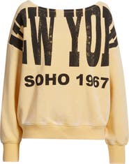 Vinyl Icons New York Off the Shoulder Graphic Sweatshirt
