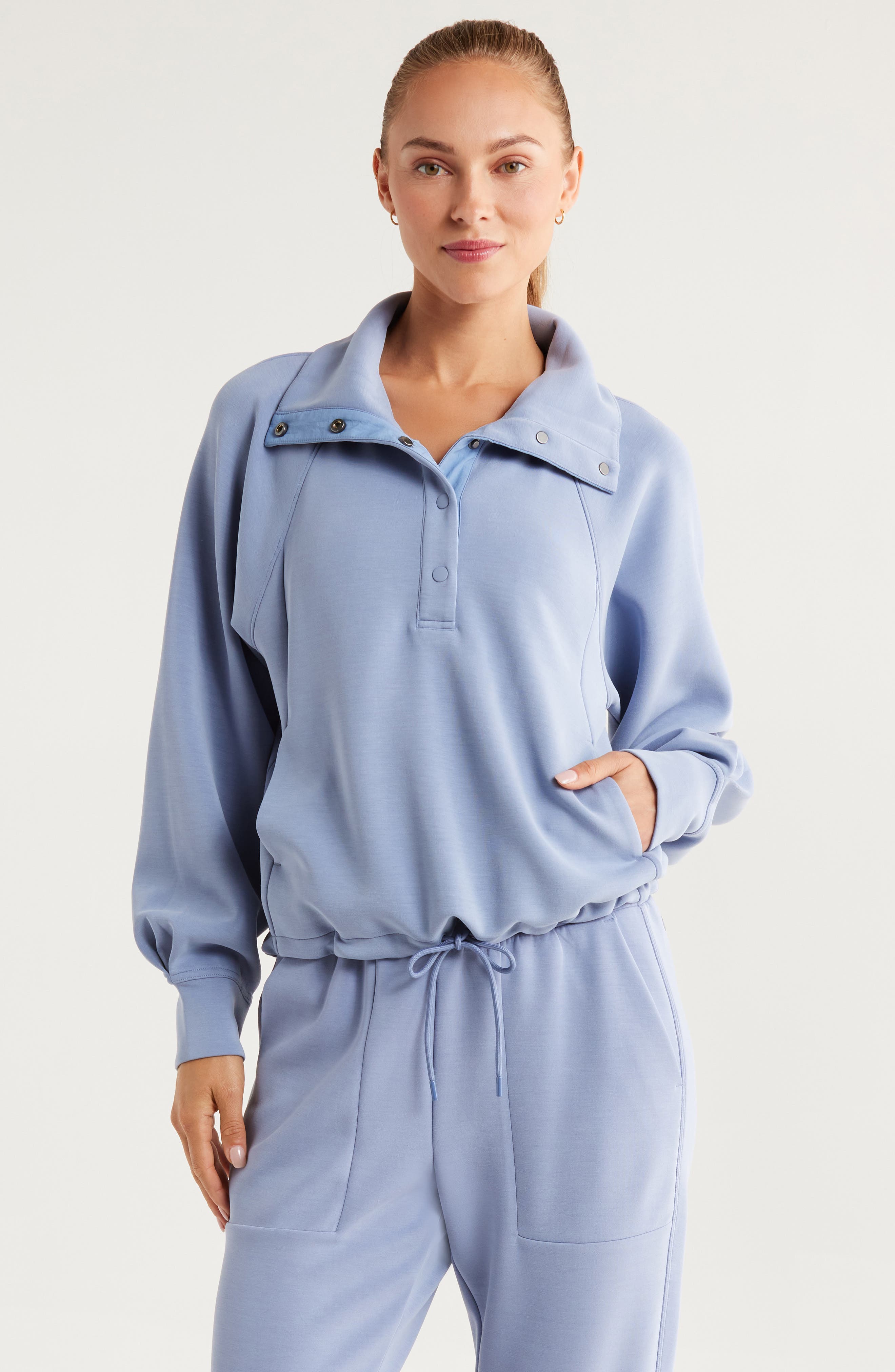 Ultrasoft Snap Funnel Neck Sweatshirt