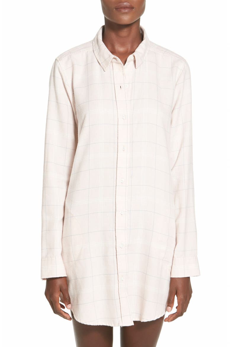 Flannel Night Shirt, Main, color, PINK HUSH ALEX PLD