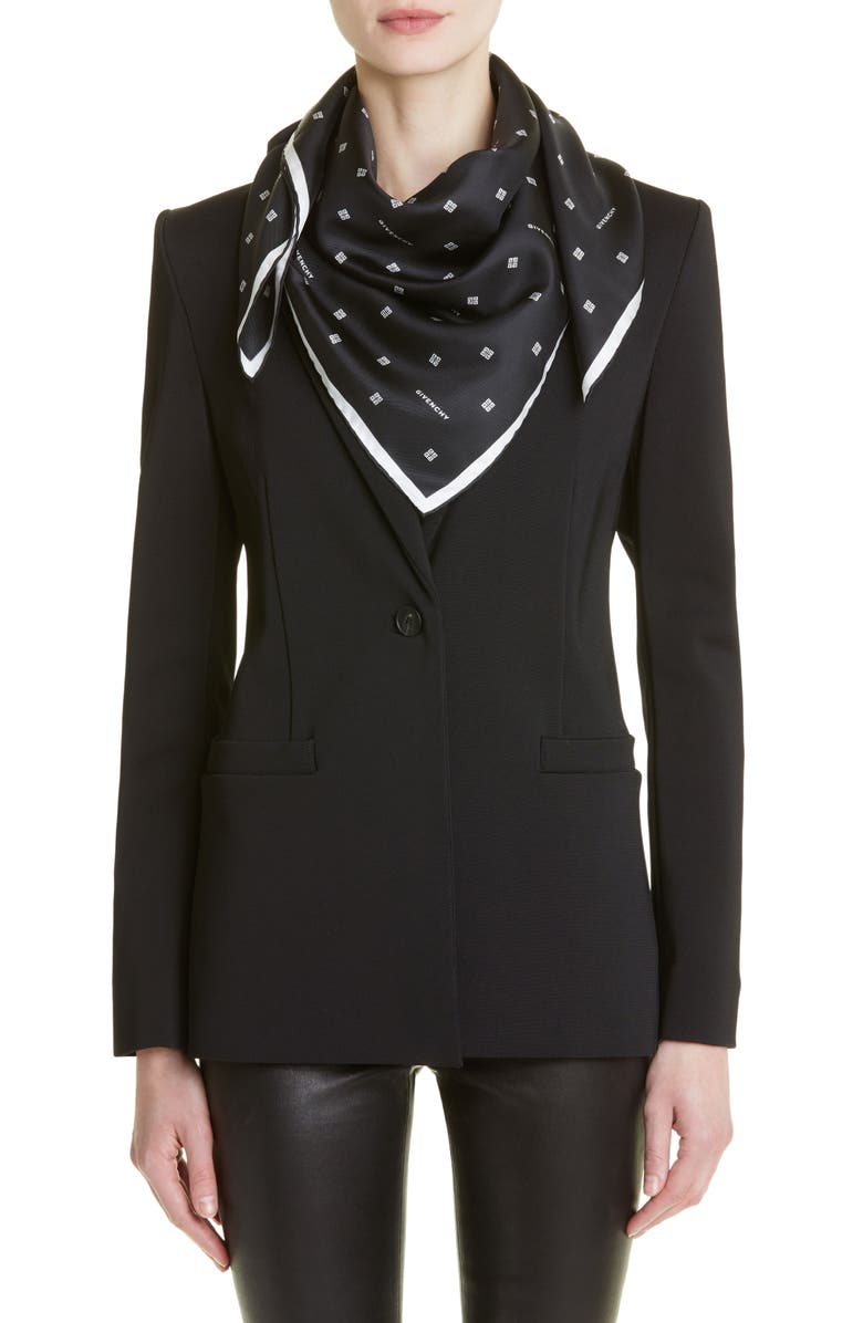 Givenchy 4G Logo Silk Square Scarf, Alternate, color, 