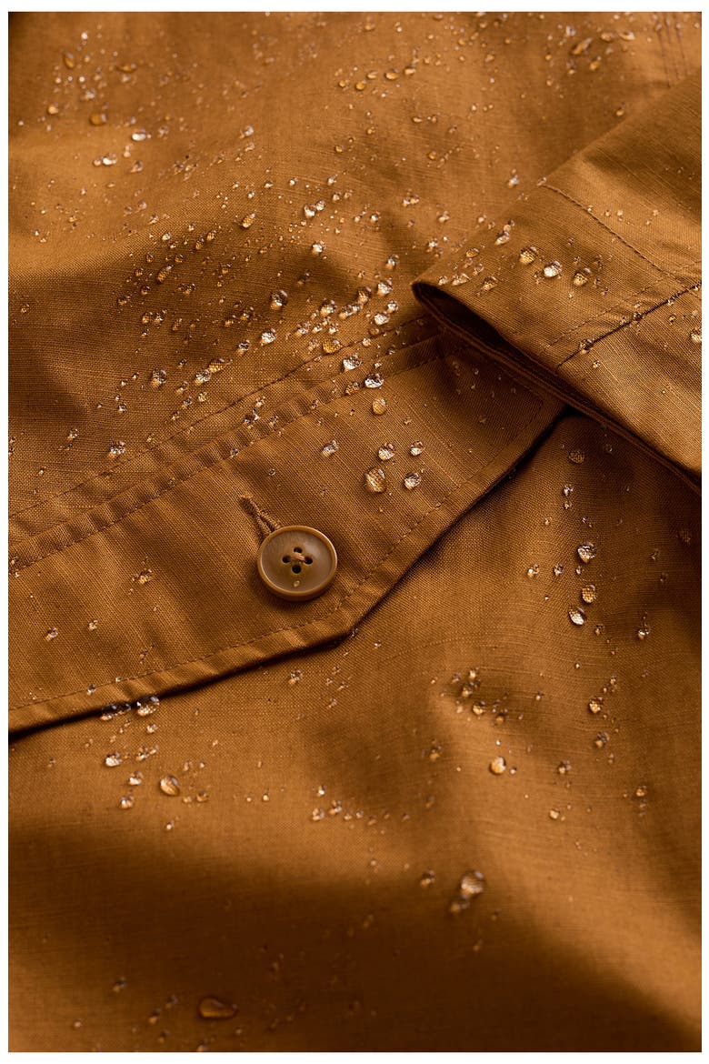 Seafaring Waterproof Linen & Organic Cotton Hooded Coat, Alternate, color, NUTWOOD