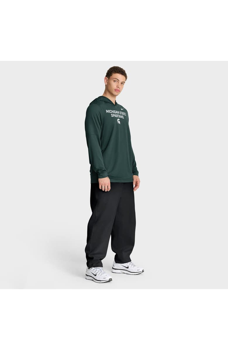 Nike Men's Nike Green Michigan State Spartans 2025 Sideline Dri-FIT Long Sleeve Hoodie T-Shirt, Alternate, color, Green