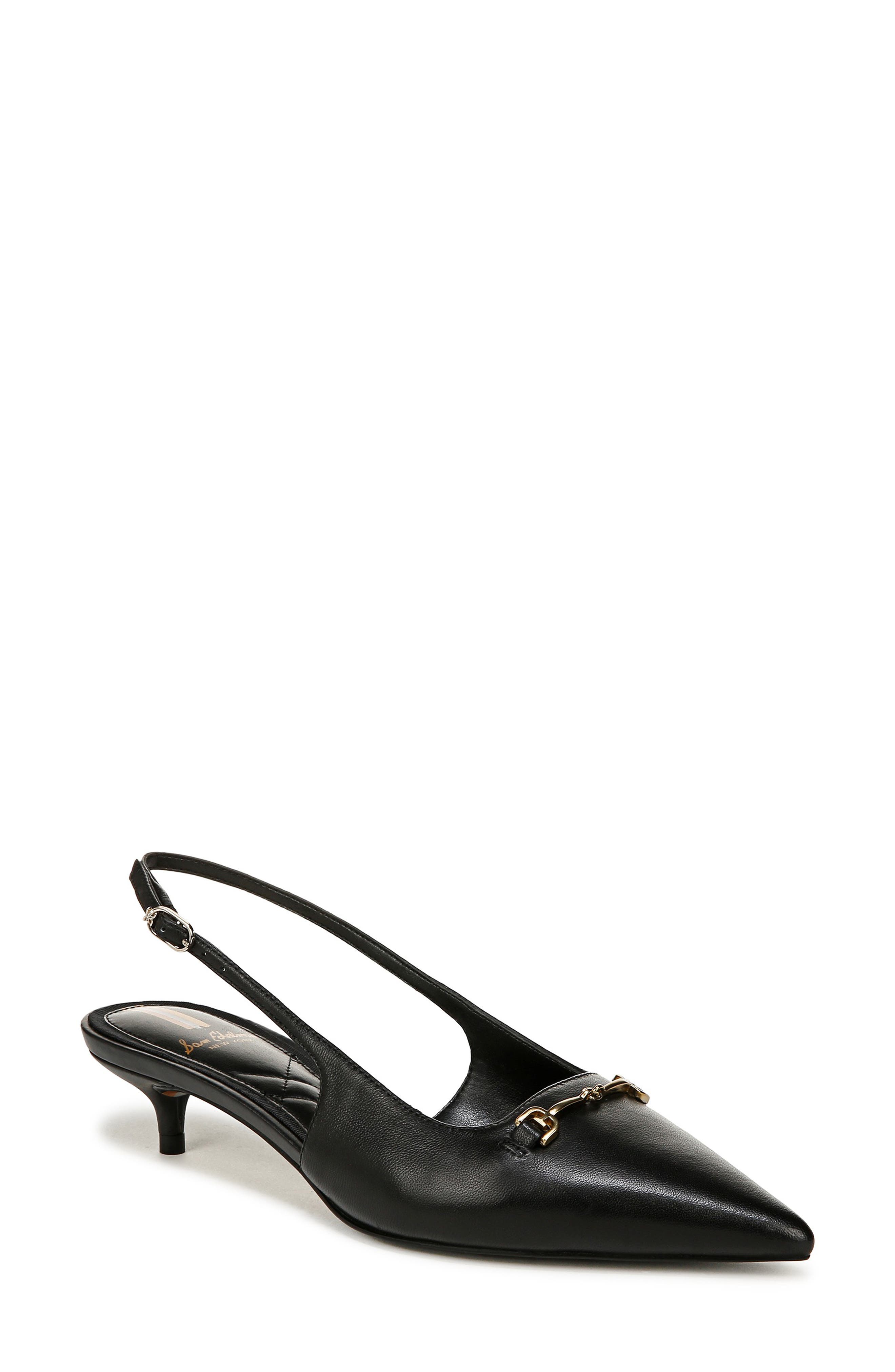 Sam Edelman Farrah Kitten Heel Pointed Toe Slingback Pump, Main, color, Black
