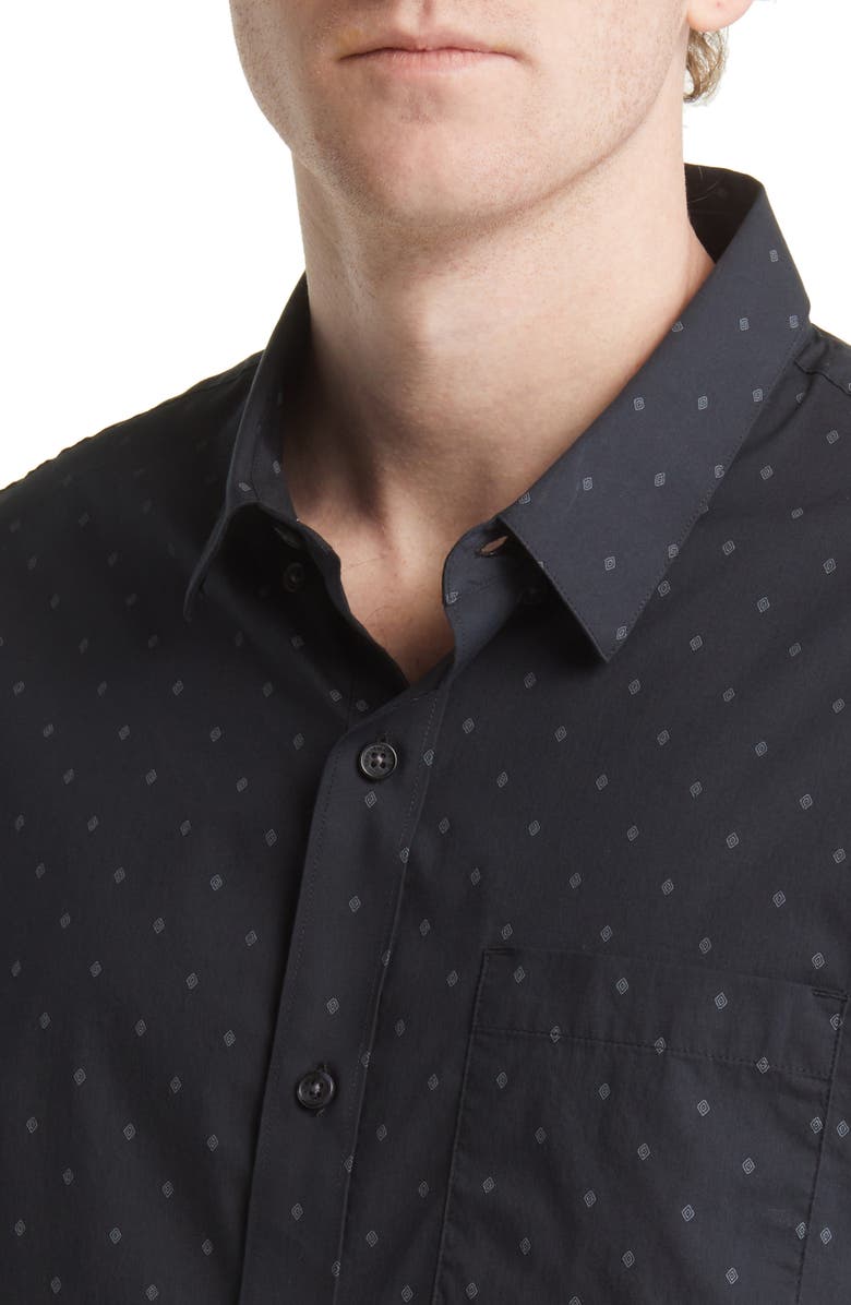 TravisMathew Better Not Diamond Print Short Sleeve Button-Up Shirt, Alternate, color, 