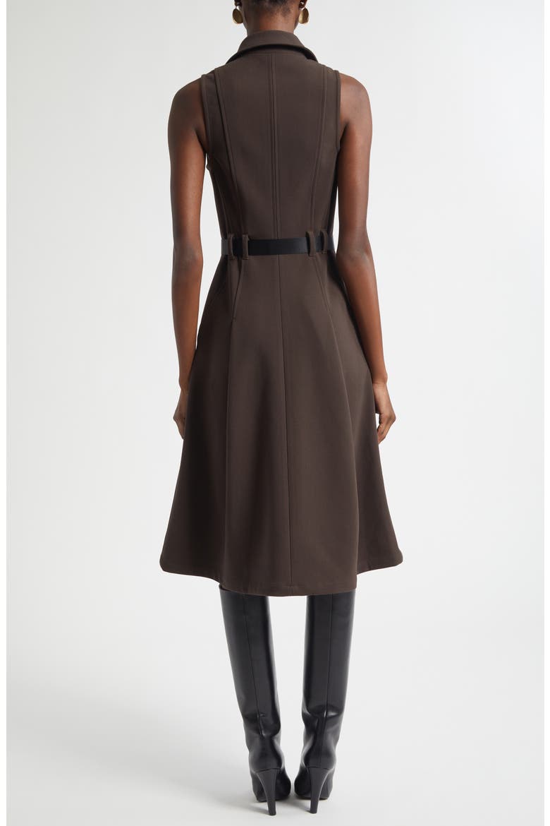 Kylo Belted Sleeveless Shirtdress, Alternate, color, DARK BROWN