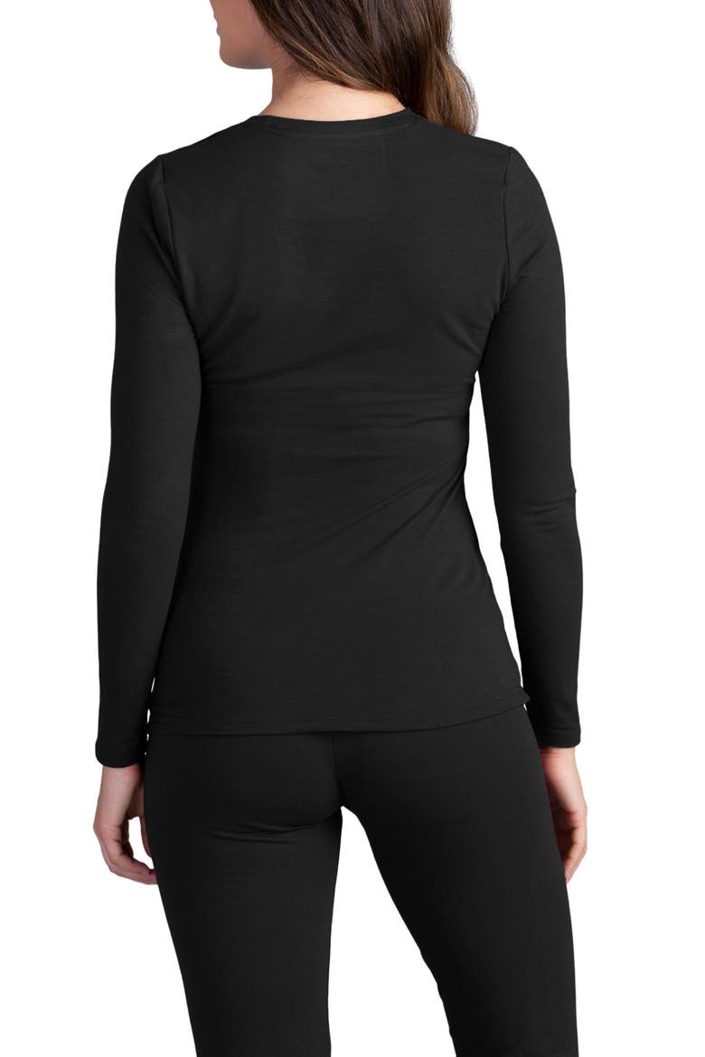 Women's Heat Long Sleeve Thermal Crew, Alternate, color, Black