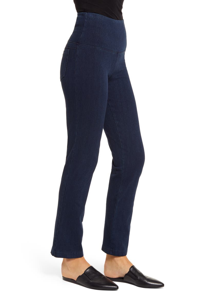'Lyssentials High Waist Straight Leg Stretch Denim Jeans, Alternate, color, INDIGO