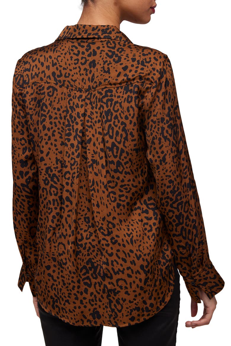 Animal Print Button-Up Shirt, Alternate, color, GOLD SPOTS PRINT