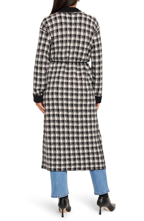 Nic + Zoe Nic+zoe Cool Nights Plaid Duster Jacket In Black
