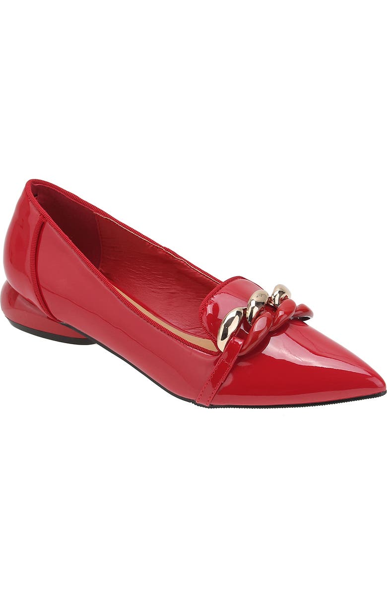 NINETY UNION Mira Pointed Toe Flat, Main, color, Red