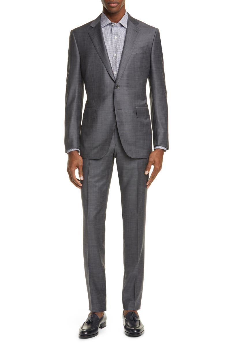 ZEGNA Ermenegildo Zegna Milano Trofeo Classic Fit Check Wool Suit, Main, color, 
