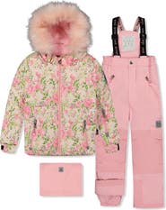 Deux par Deux Play Mini Flower Jacket & Reinforced Pants Two Piece Snowsuit