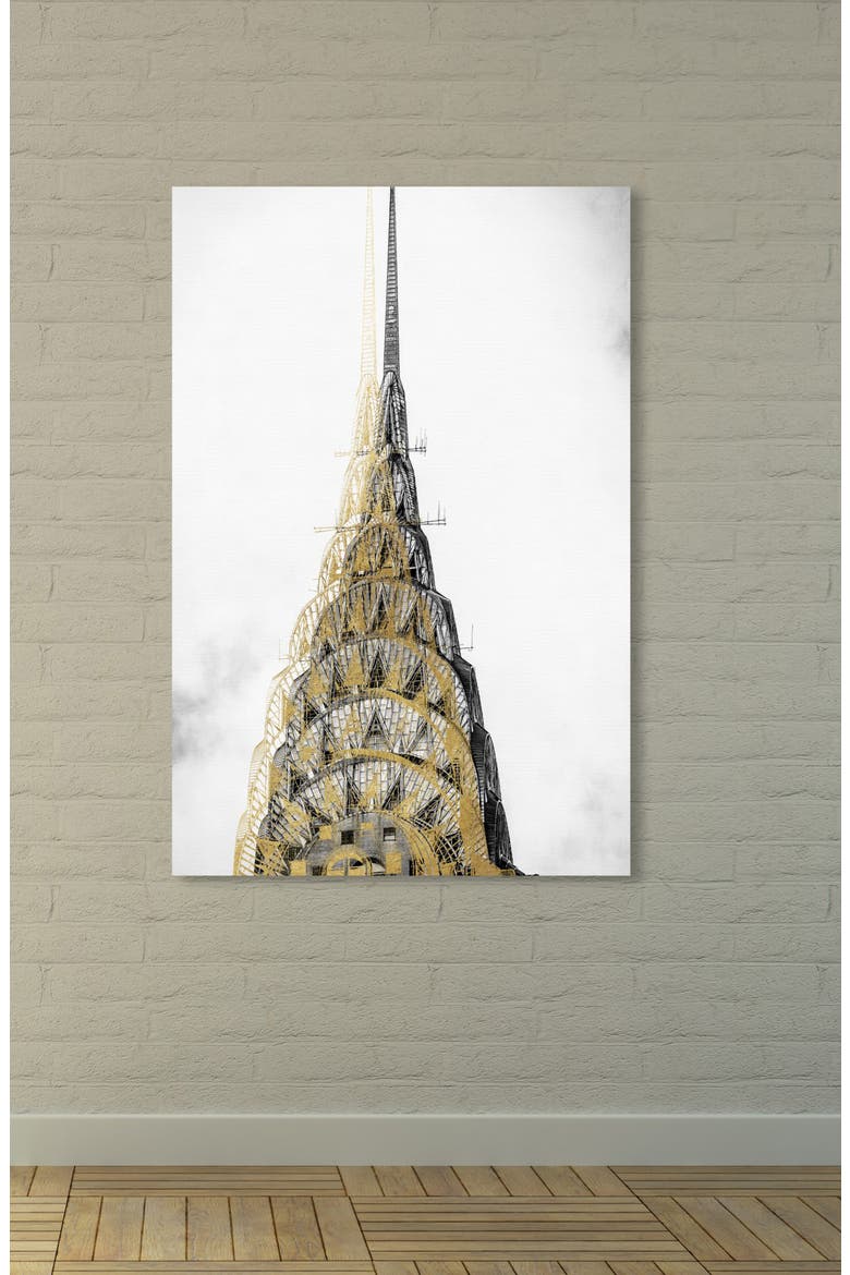 Golden Building Canvas Wall Art, Alternate, color, WHITE