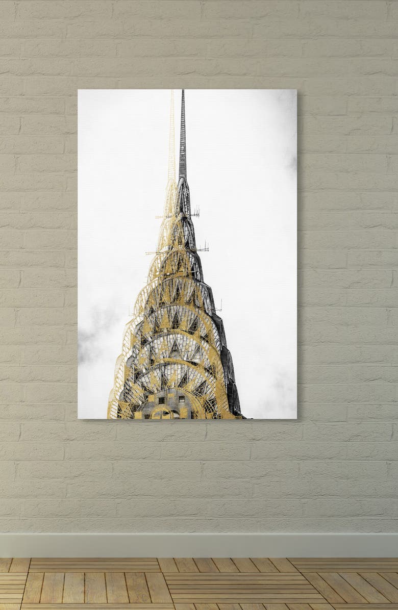Oliver Gal Golden Building Canvas Wall Art, Alternate, color, 