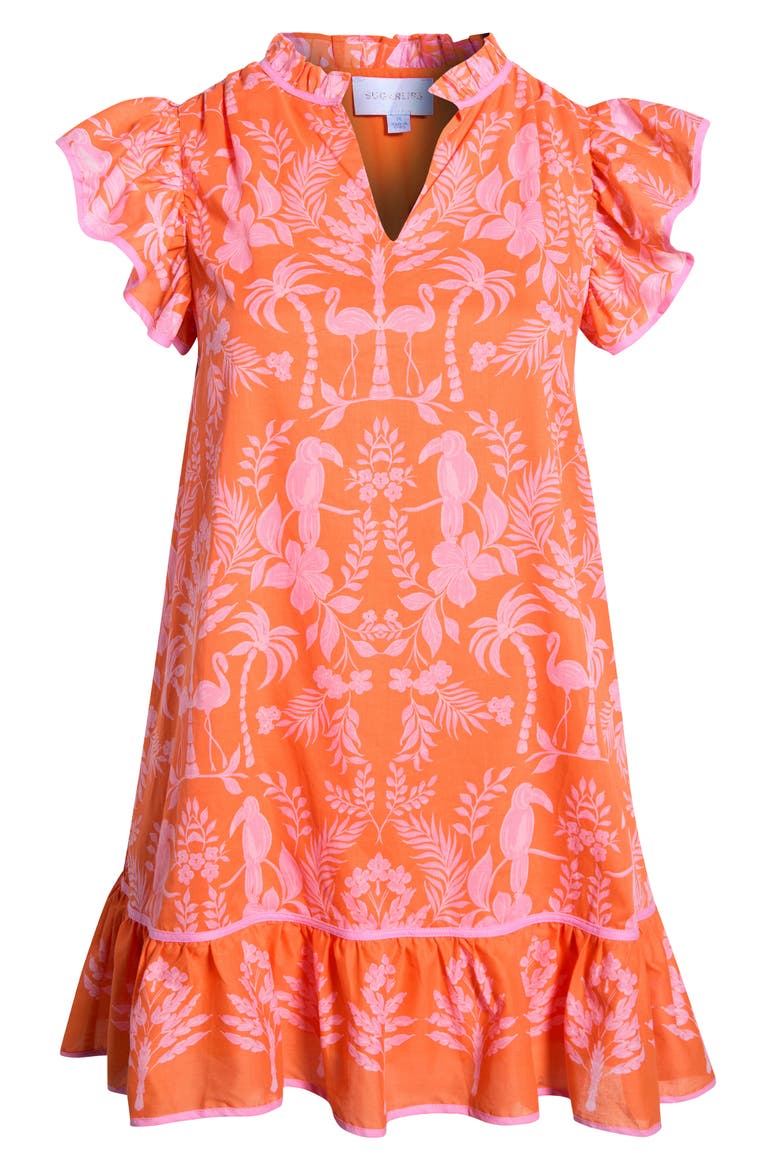 Davina Tropical Print Shift Minidress, Alternate, color, PINK-0RG-MUL