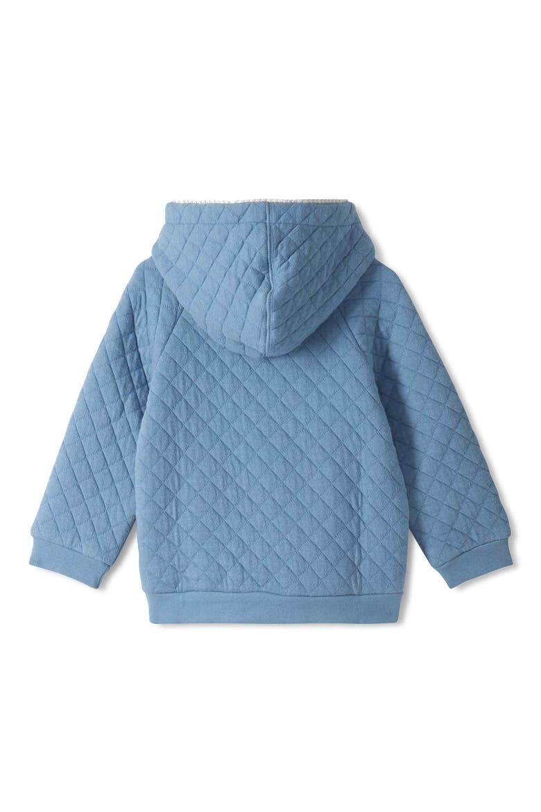 Diamond Quilted Cotton Zip Hoodie, Alternate, color, BLUE