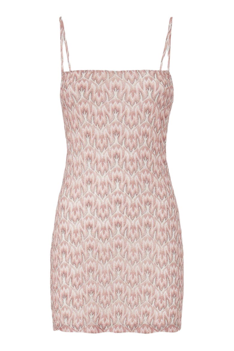 Mini Cover-up Dress In Lamé Viscose With Foliage Motif, Alternate, color, Multicoloured