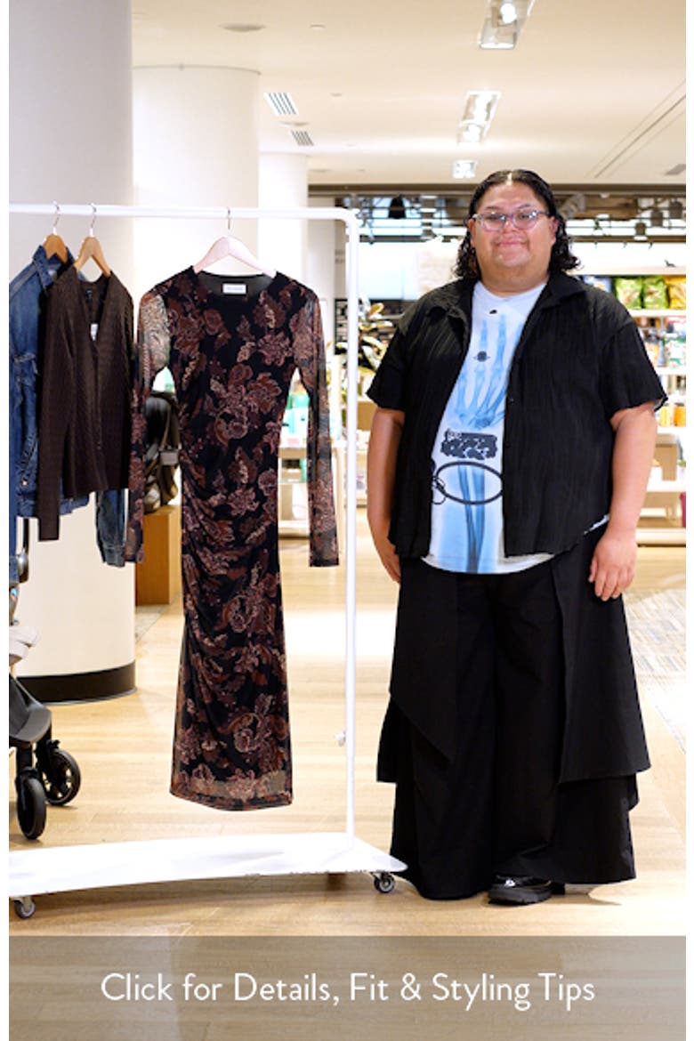 Nocturnal Blooms Floral Mesh Midi Dress video