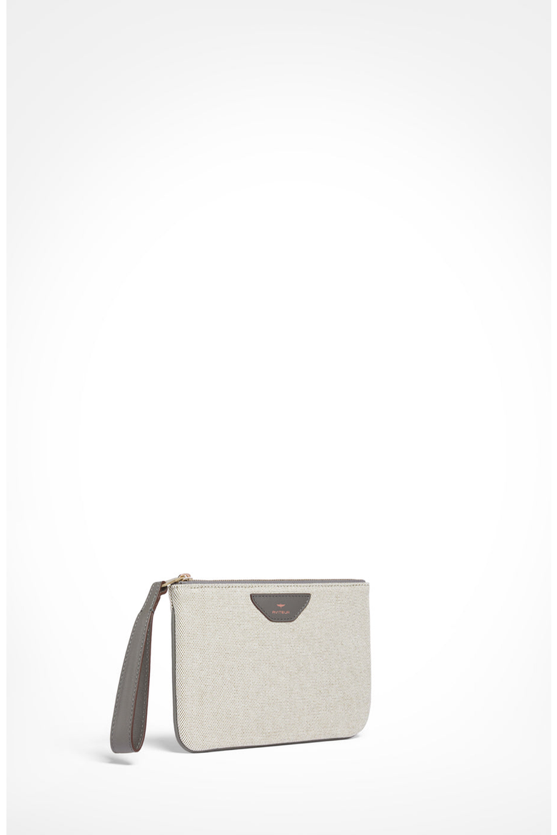 Canvas Leather Trim Travel Pouch, Alternate, color, Elephant Grey