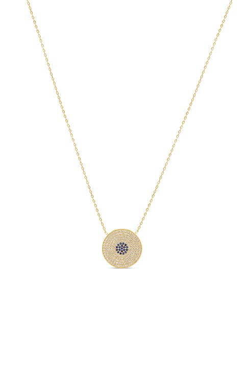Round Pavé Evil Eye Pendant Necklace