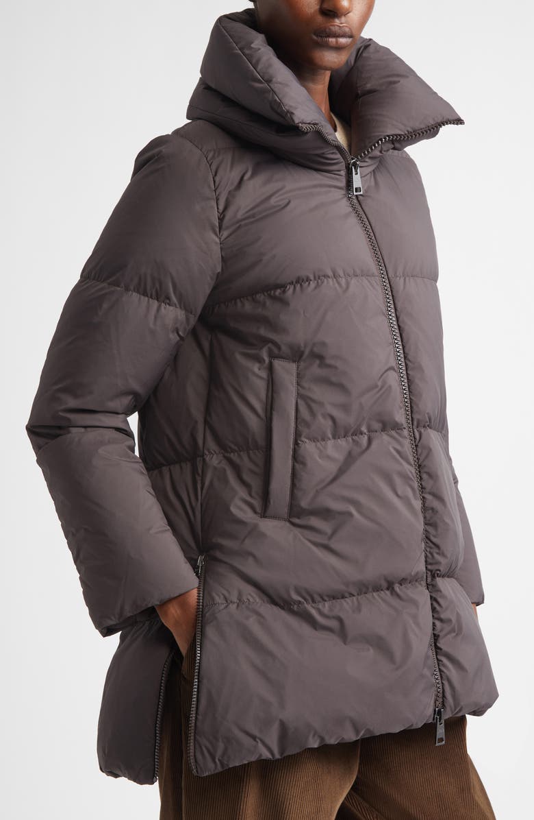 Herno Box Quilted Water Resistant Down Coat, Alternate, color, Marrone Scuro