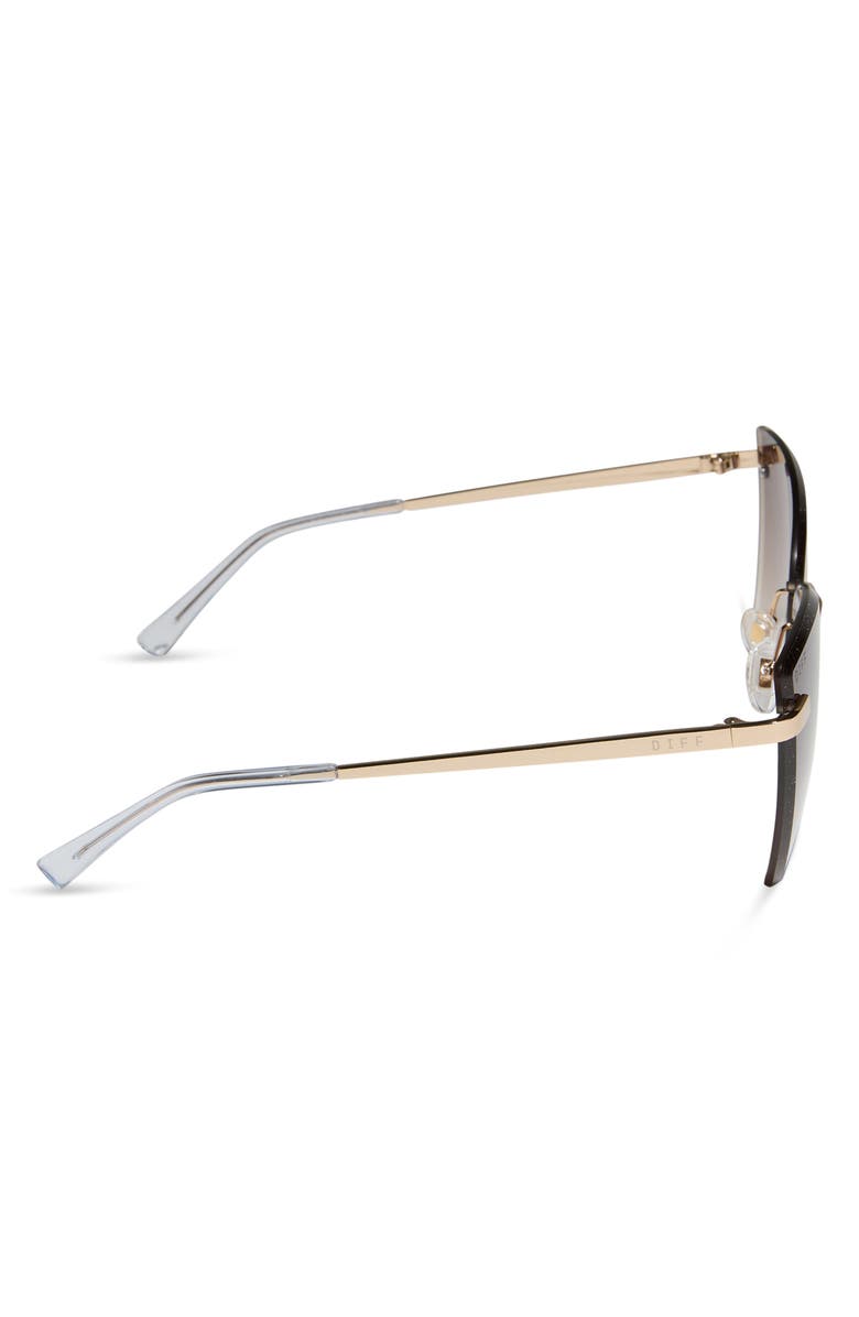 DIFF Becky V 63mm Oversize Gradient Cat Eye Sunglasses, Alternate, color, Gold / Brown Gradient