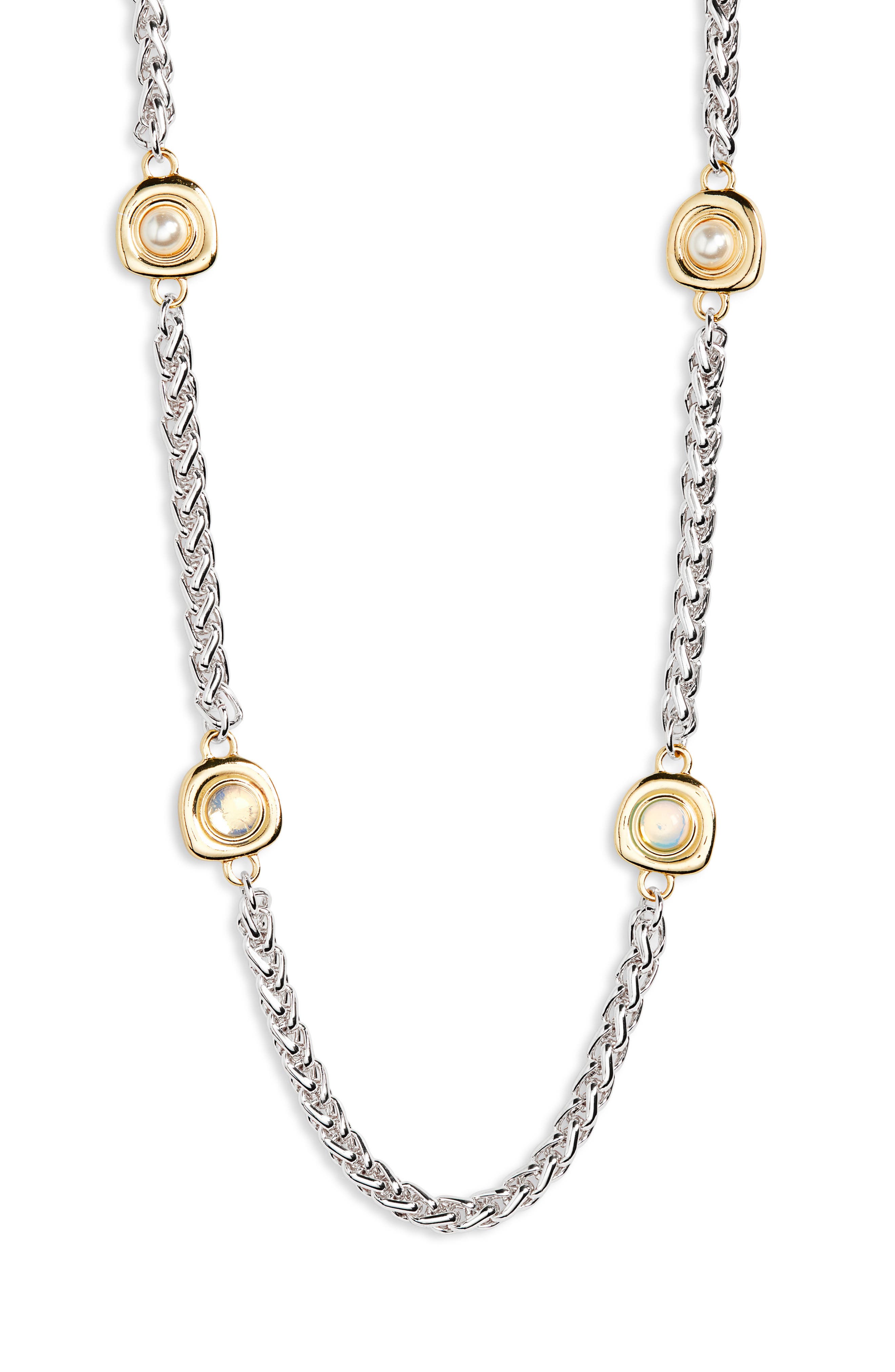 NORDSTROM RACK Faux Pearl Station Long Necklace