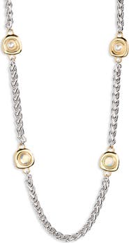 NORDSTROM RACK Faux Pearl Station Long Necklace