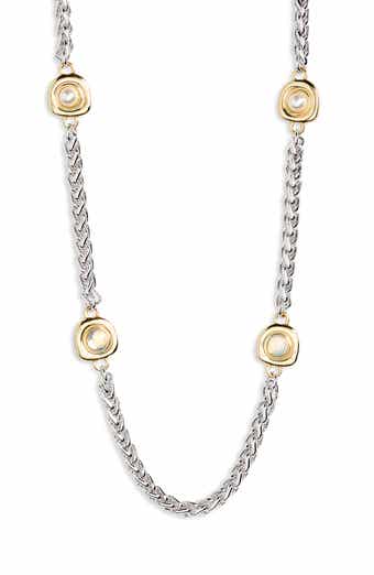 NORDSTROM RACK Faux Pearl Station Long Necklace
