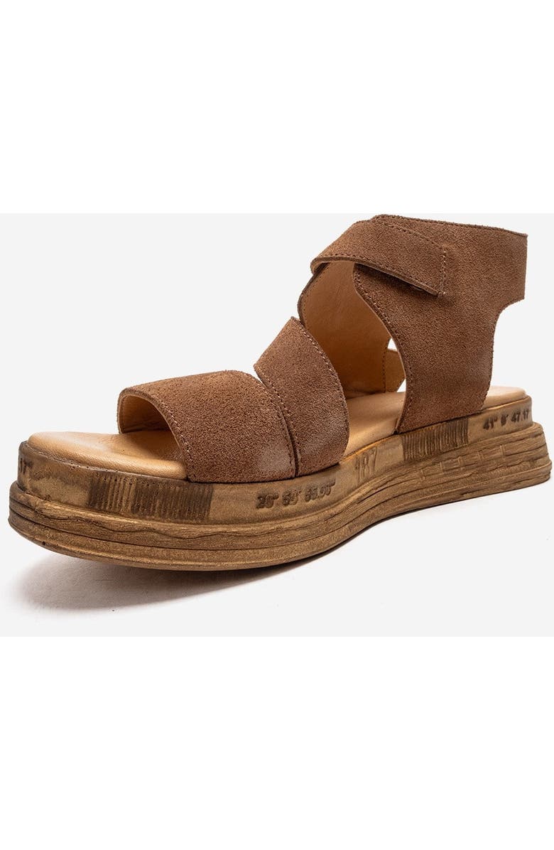 Forever & Always Shoes Lorentis Leather Double Buckle Sandal, Alternate, color, Cognac Suede
